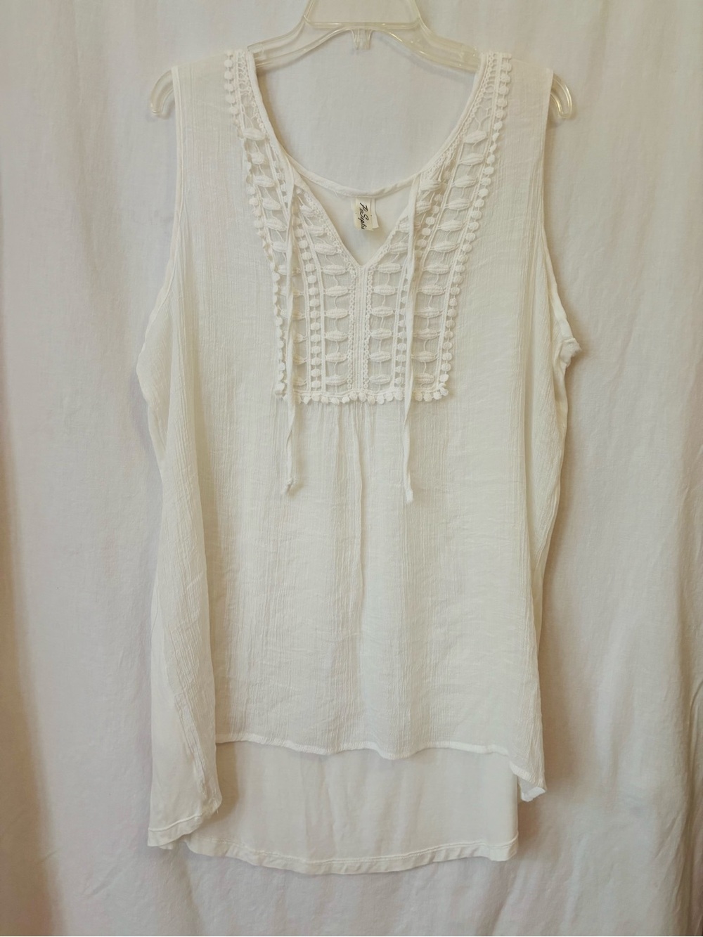Per Seption Boho Crochet Tank Top 2X